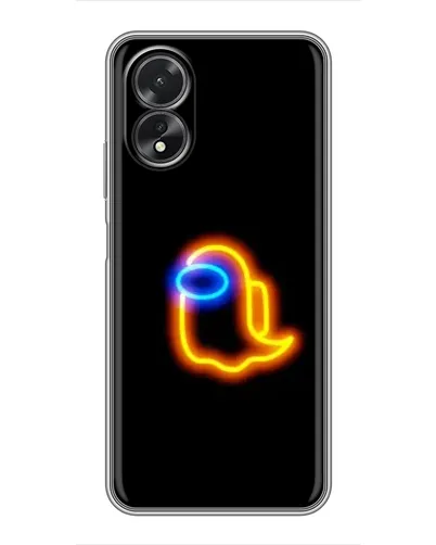 Чехол для OPPO A38 с картинкой «Among Us неоновое сияние»