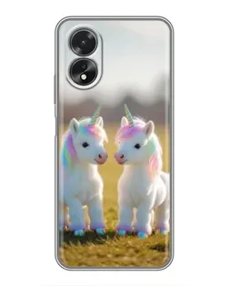 Чехол для OPPO A38 с картинкой «Пара единорогов» Чехол для OPPO A38 с картинкой «Пара единорогов»