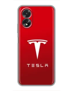 Чехол для OPPO A38 с картинкой «Tesla Red Classic»