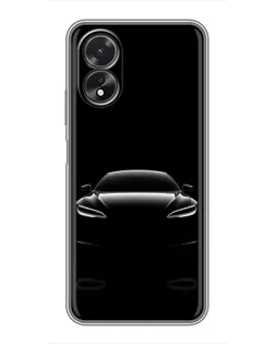 Чехол для OPPO A38 с картинкой «Силуэт Tesla Night»