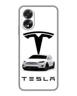 Чехол для OPPO A38 с картинкой «Tesla White Style»