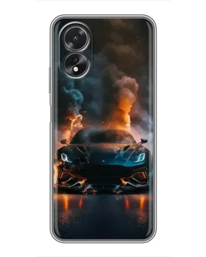 Чехол для OPPO A38 с картинкой «Lamborghini дымная эстетика»
