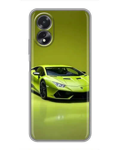 Чехол для OPPO A38 с картинкой «Салатовый Lamborghini Huracan»