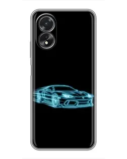 Чехол для OPPO A38 с картинкой «Неоновый контур Lamborghini» Чехол для OPPO A38 с картинкой «Неоновый контур Lamborghini»