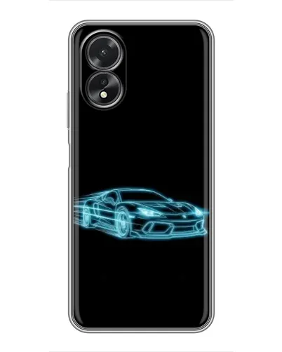 Чехол для OPPO A38 с картинкой «Неоновый контур Lamborghini»