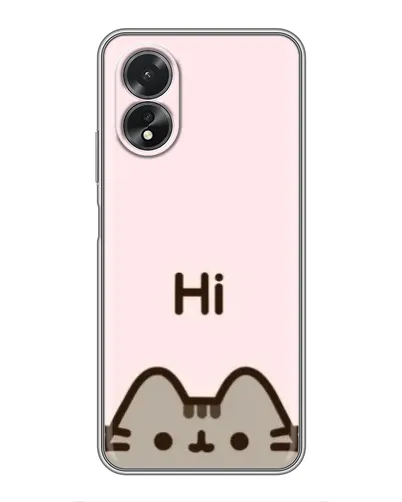 Чехол для OPPO A38 с картинкой «Пушин говорит Hi» Чехол для OPPO A38 с картинкой «Пушин говорит Hi»