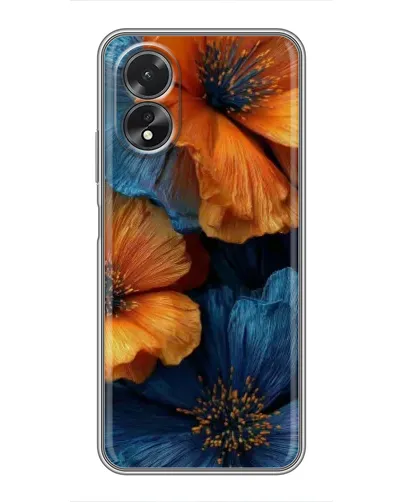 Чохол для OPPO A38 з картинкою «Яскрава синьо-помаранчева флора» Чохол для OPPO A38 з картинкою «Яскрава синьо-помаранчева флора»