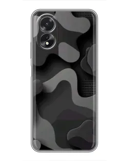 Чохол для OPPO A38 з картинкою «Темний абстрактний камуфляж»