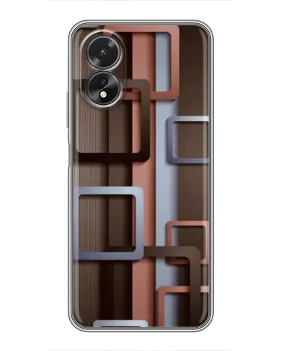 Чохол для OPPO A38 з картинкою «Коричневі об'ємні квадрати» Чохол для OPPO A38 з картинкою «Коричневі об'ємні квадрати»
