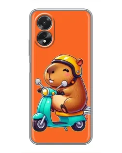 Чохол для OPPO A38 з картинкою «Капібара на скутері» Чохол для OPPO A38 з картинкою «Капібара на скутері»