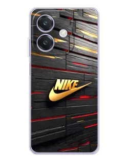 Чохол для OPPO A3x з картинкою «Золотий Nike на металі»