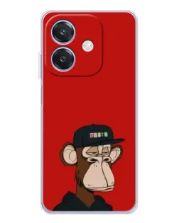 Чохол для OPPO A3x з картинкою «Bored Ape — червоний фон» Чохол для OPPO A3x з картинкою «Bored Ape — червоний фон»
