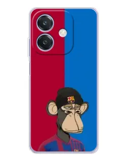 Чохол для OPPO A3x з картинкою «Bored Ape — фанат Барси»