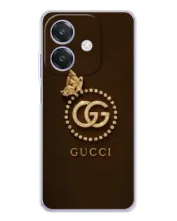 Чохол для OPPO A3x з картинкою «Gucci — золотий метелик»