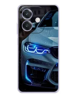 Чохол для OPPO A3x з картинкою «Погляд BMW з синіми фарами»