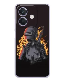 Чохол для OPPO A3x з картинкою «PUBG — вогняний силует»