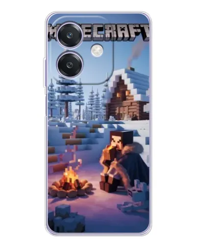 Чохол для OPPO A3x з картинкою «Зимовий Minecraft»
