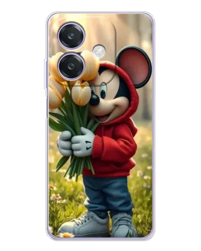 Чохол для OPPO A3x з картинкою «Міккі з тюльпанами» Чохол для OPPO A3x з картинкою «Міккі з тюльпанами»