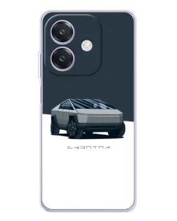 Чохол для OPPO A3x з картинкою «Сріблястий Cybertruck Tesla»