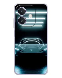 Чохол для OPPO A3x з картинкою «Tesla в неоні»