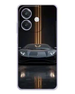 Чохол для OPPO A3x з картинкою «Lamborghini золоті лінії»