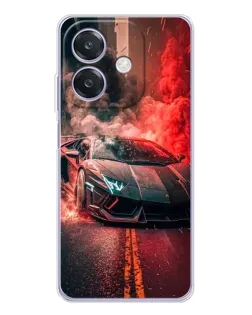Чохол для OPPO A3x з картинкою «Lamborghini червоний дим»