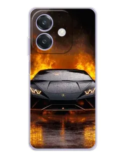 Чохол для OPPO A3x з картинкою «Lamborghini у вогні»