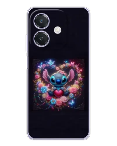 Чохол для OPPO A3x з картинкою «Stitch у квітах»