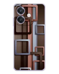 Чохол для OPPO A3x з картинкою «Коричневі об'ємні квадрати» Чохол для OPPO A3x з картинкою «Коричневі об'ємні квадрати»