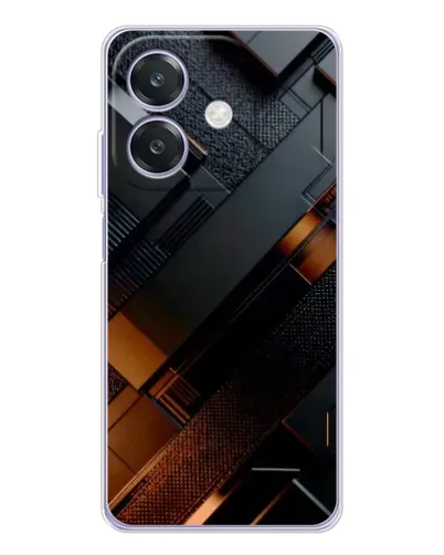 Чохол для OPPO A3x з картинкою «Чорні геометричні блоки»