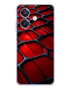Чохол для OPPO A3x з картинкою «Червона глянцева сітка»
