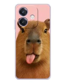 Чохол для OPPO A3x з картинкою «Капібара з язиком»