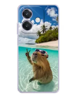 Чохол для OPPO A3x з картинкою «Капібара на морі»