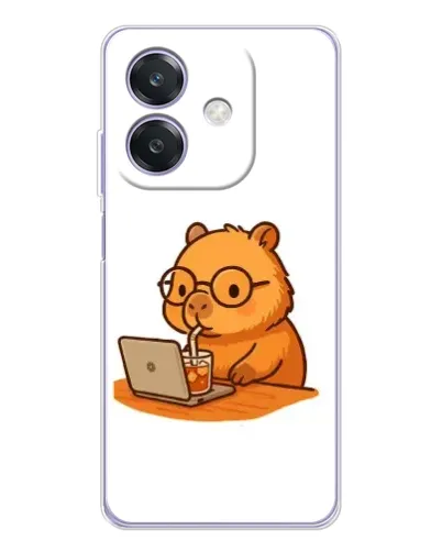 Чохол для OPPO A3x з картинкою «Капібара з ноутбуком» Чохол для OPPO A3x з картинкою «Капібара з ноутбуком»