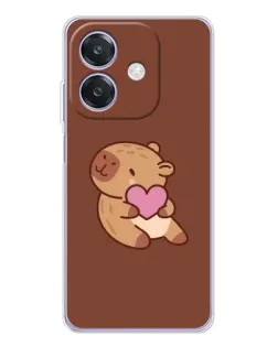 Чохол для OPPO A3x з картинкою «Капібара з серцем»