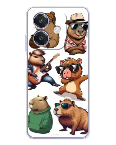 Чохол для OPPO A3x з картинкою «Круті капібари музиканти» Чохол для OPPO A3x з картинкою «Круті капібари музиканти»