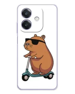 Чохол для OPPO A3x з картинкою «Капібара на самокаті»