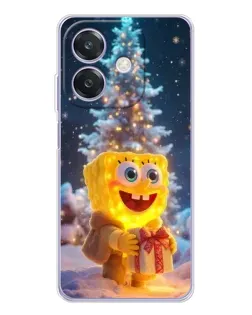 Чехол для OPPO A40m с картинкой «Рождественский Спанч Боб»