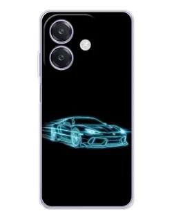 Чохол для OPPO A40m з картинкою «Неоновий контур Lamborghini»