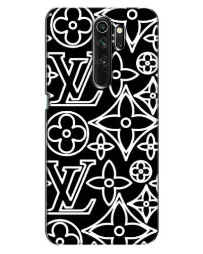 Чехол для OPPO A5 (2020) с картинкой «Черно-белый узор LV»