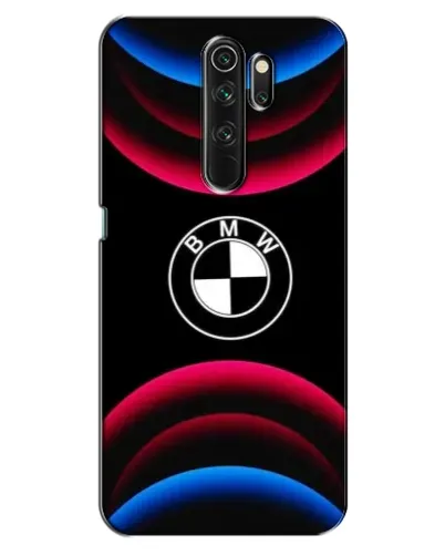 Чехол для OPPO A5 (2020) с картинкой «Логотип BMW и неоновые дуги»
