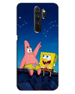 Чехол для OPPO A5 (2020) с картинкой «Губка Боб и Патрик ночью»