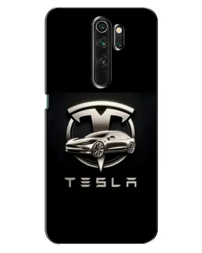 Чехол для OPPO A5 (2020) с картинкой «Tesla — серебристое авто»
