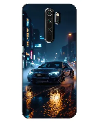Чехол для OPPO A5 (2020) с картинкой «Ночной город и Audi»