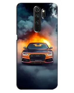 Чехол для OPPO A5 (2020) с картинкой «Audi в огненном дыму»