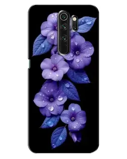 Чехол для OPPO A5 (2020) с картинкой «Фиолетовые цветы с росою»