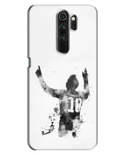 Чехол для OPPO A5 (2020) с картинкой «Черно-белый силуэт Месси»