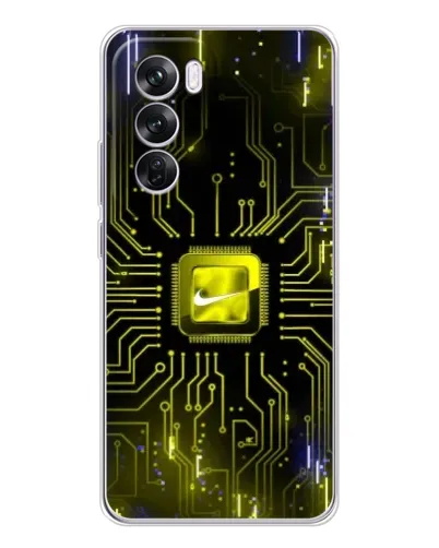 Чехол для OPPO A5 5G с картинкой «Nike — золотая искра»