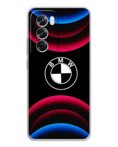 Чехол для OPPO A5 5G с картинкой «Логотип BMW и неоновые дуги»