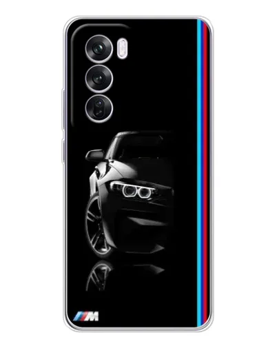 Чехол для OPPO A5 5G с картинкой «Силуэт BMW в темноте»